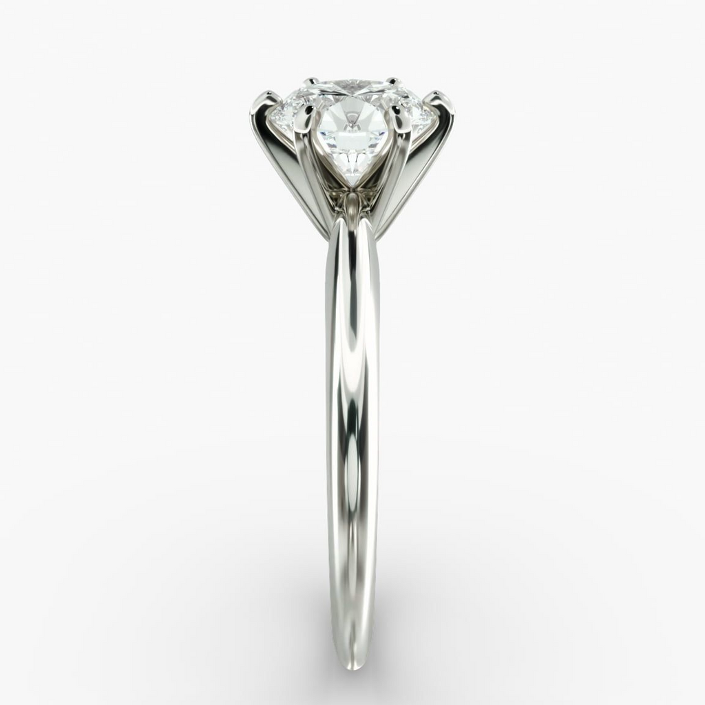 3.00 CTW AGI Certified Round Lab Grown Diamond Six Prong Solitaire Engagement Ring - F-VS Clarity in 14K White Gold-2