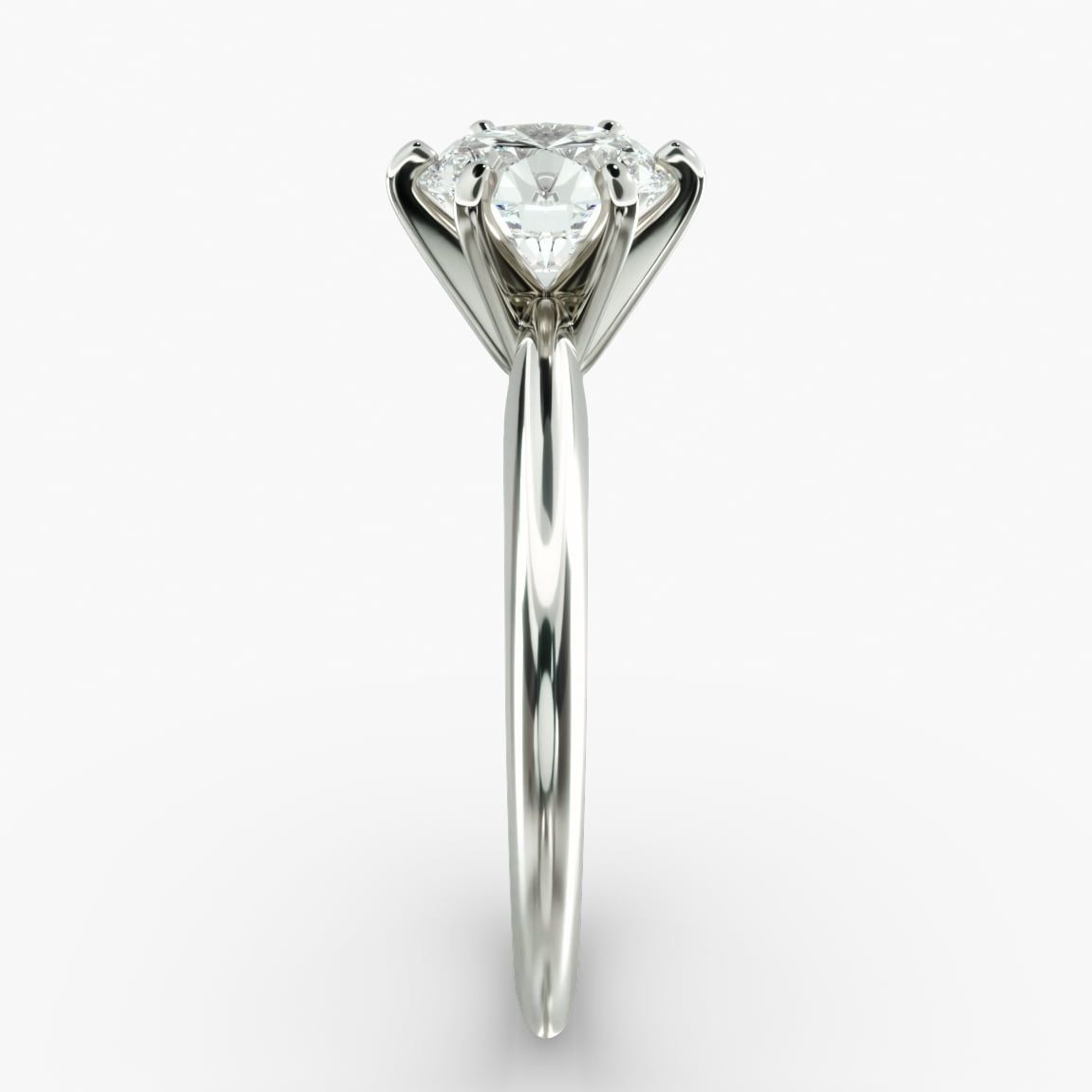 3.00 CTW AGI Certified Round Lab Grown Diamond Six Prong Solitaire Engagement Ring - F-VS Clarity in 14K White Gold-2