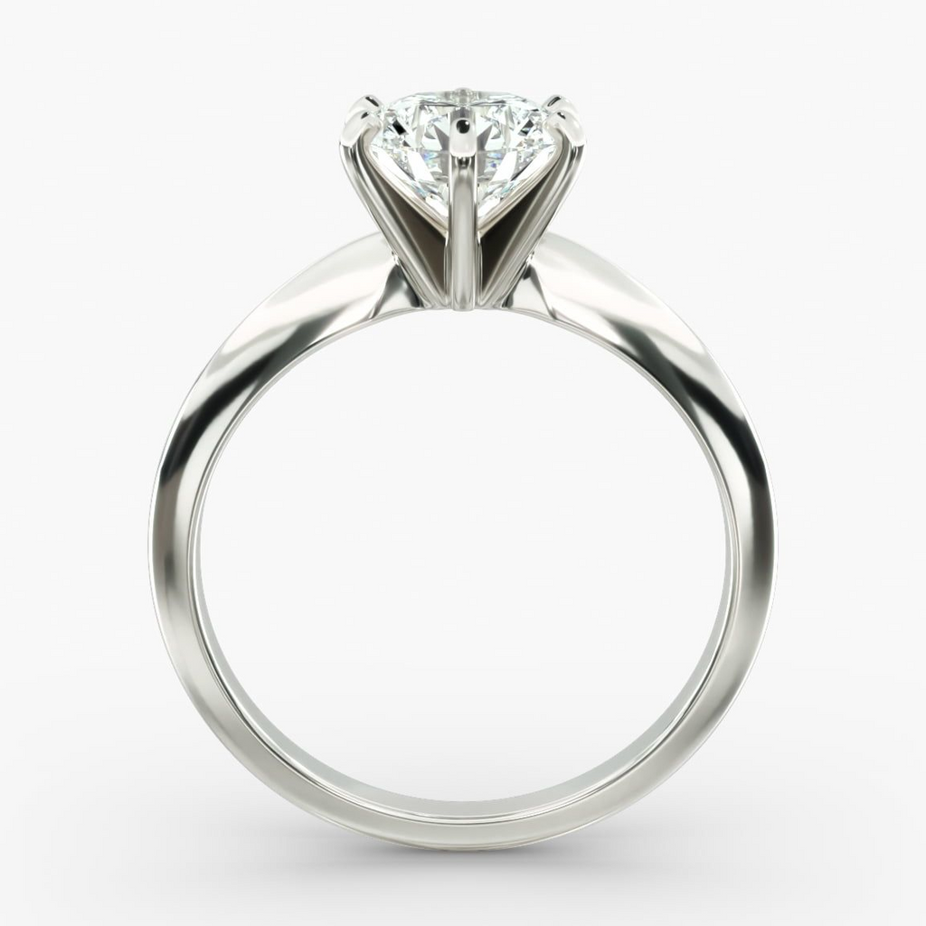 3.00 CTW AGI Certified Round Lab Grown Diamond Six Prong Solitaire Engagement Ring - F-VS Clarity in 14K White Gold-3