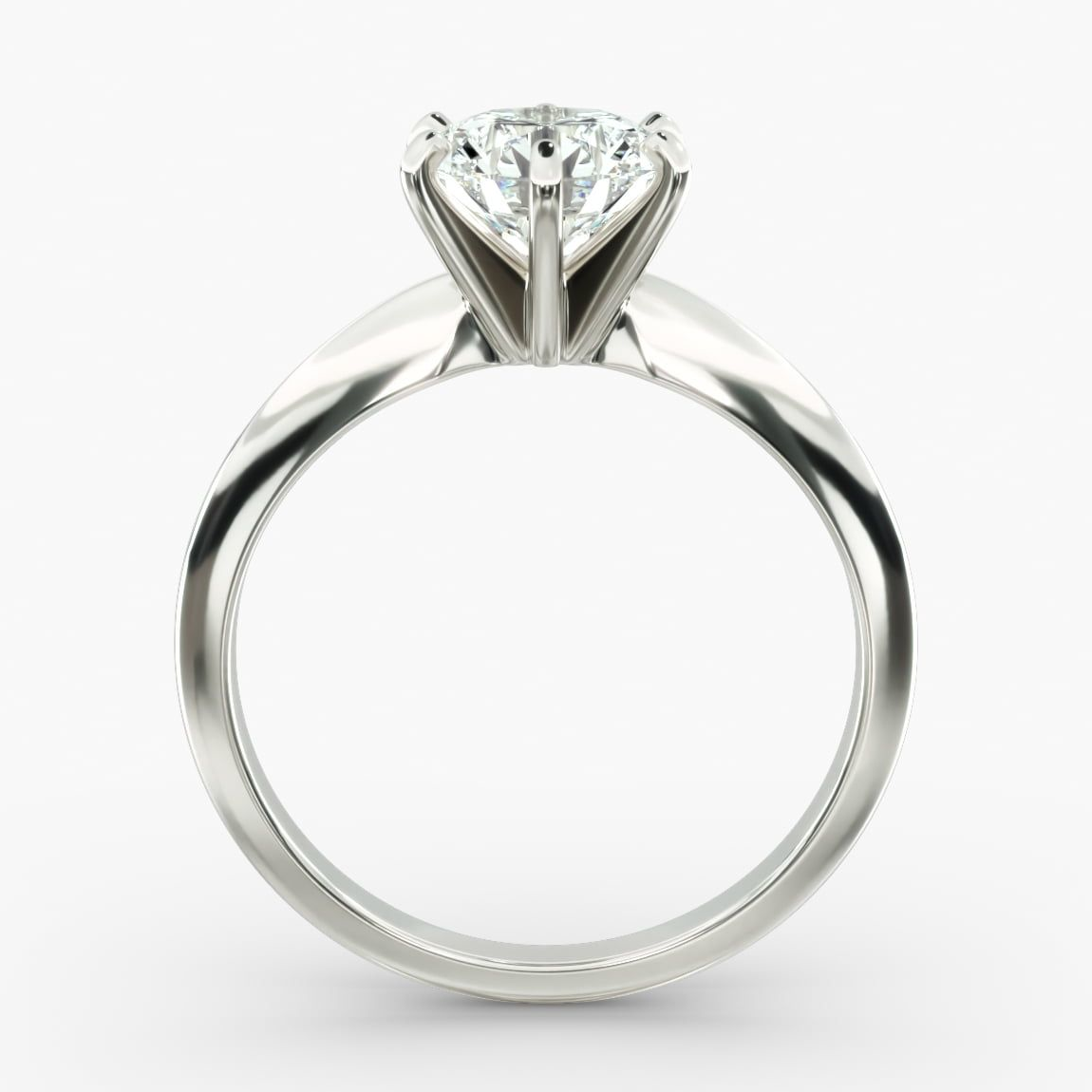 3.00 CTW AGI Certified Round Lab Grown Diamond Six Prong Solitaire Engagement Ring - F-VS Clarity in 14K White Gold-3