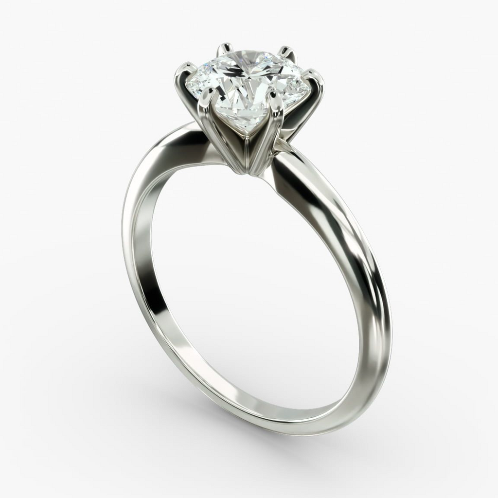 3.00 CTW AGI Certified Round Lab Grown Diamond Six Prong Solitaire Engagement Ring - F-VS Clarity in 14K White Gold-4