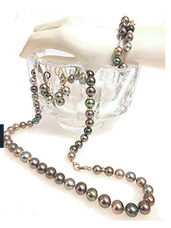 Tahitian Pearl Mega Set-Round-Multi Color-Interchangeable Necklace/Bracelet, Earrings/Pendant