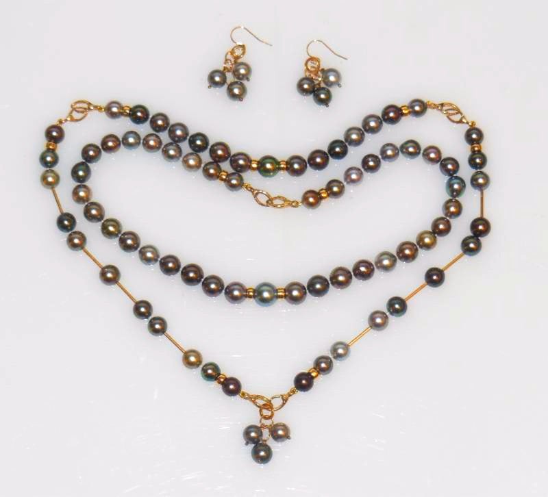 Tahitian Pearl Mega Set-Round-Multi Color-Interchangeable Necklace/Bracelet, Earrings/Pendant