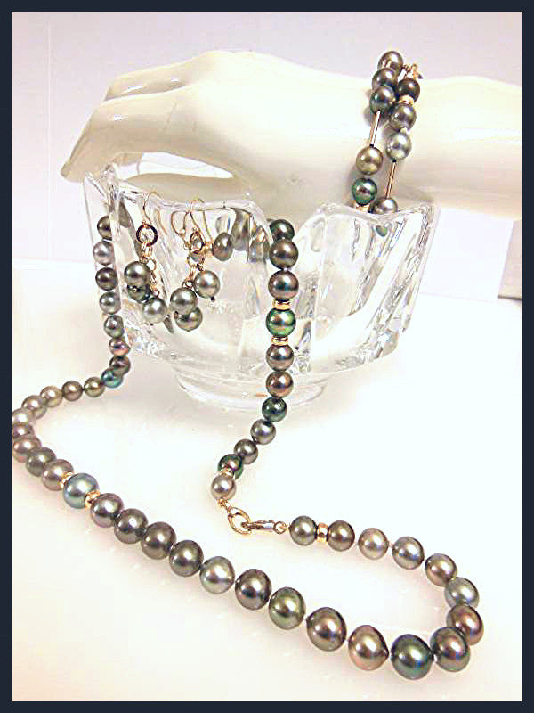 Tahitian Pearl Mega Set-Round-Multi Color-Interchangeable Necklace/Bracelet, Earrings/Pendant