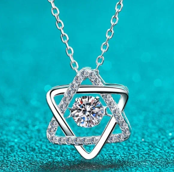 Moissanite Star of David Pendant Necklace -0.5 ct-4