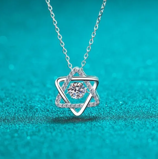 Moissanite Star of David Pendant Necklace -0.5 ct-3