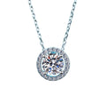 Moissanite Halo Solitaire Necklace - 1 ct-0