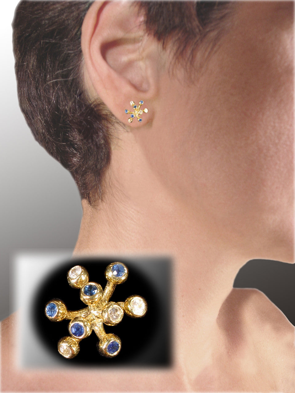 Fireworks-9 Earrings-18K Gold with Diamonds: Celebrate Life Inspirational Jewelry