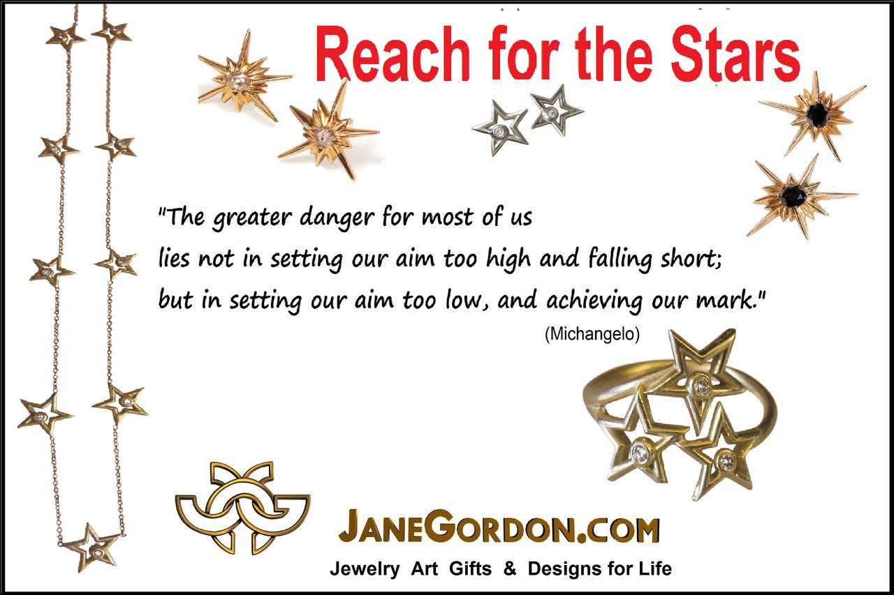 Star Earrings-Solid Stars-18K with diamonds