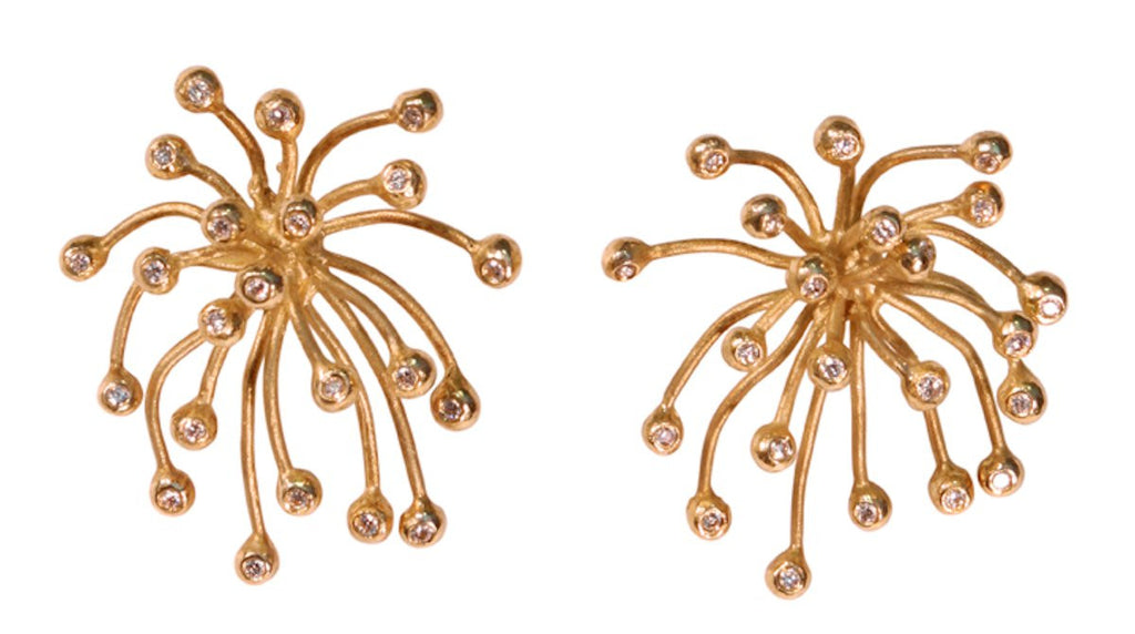 Superstar Earrings. Fireworks-18K gold with diamonds: Celebrate life!!!