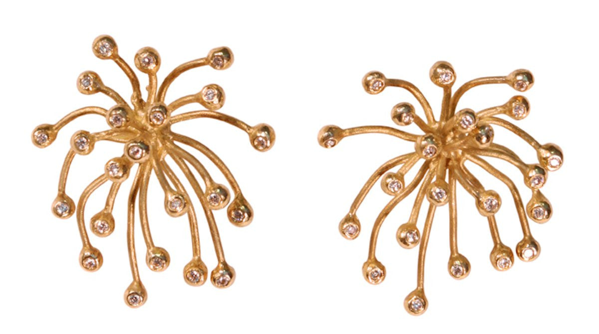 Superstar Earrings. Fireworks-18K gold with diamonds: Celebrate life!!!