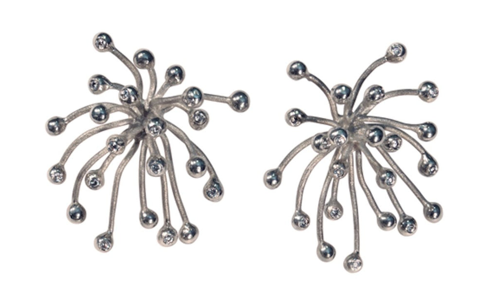 Superstar Earrings. Fireworks Jewelry-14K gold with diamonds: Life is a Celebration!