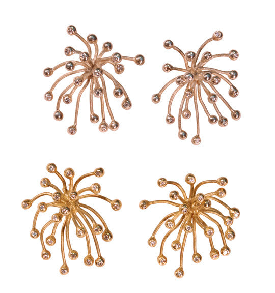 Superstar Earrings. Fireworks-18K gold with diamonds: Celebrate life!!!