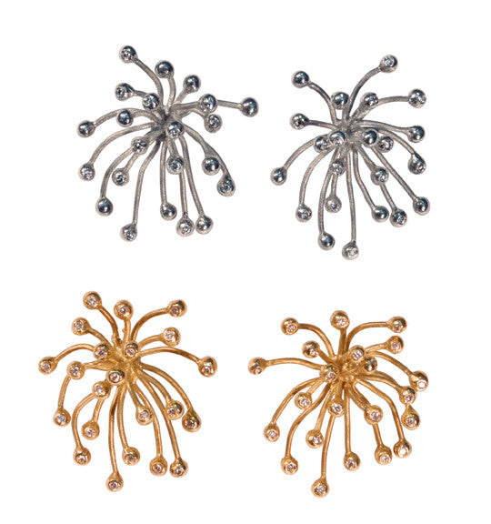 Superstar Earrings. Fireworks-18K gold with diamonds: Celebrate life!!!
