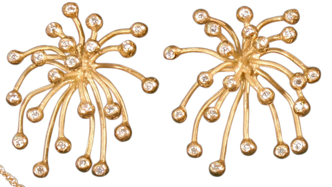 Superstar Earrings. Fireworks-18K gold with diamonds: Celebrate life!!!