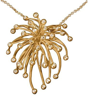 Superstar Necklace. Fireworks-14K gold with diamonds: Celebrate Life!