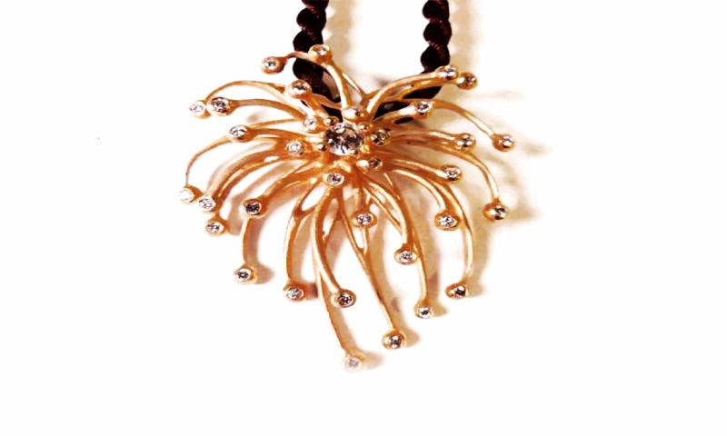 Superstar Necklace. Fireworks Pendant-Diamonds in 18K Gold: Life is a Celebration!