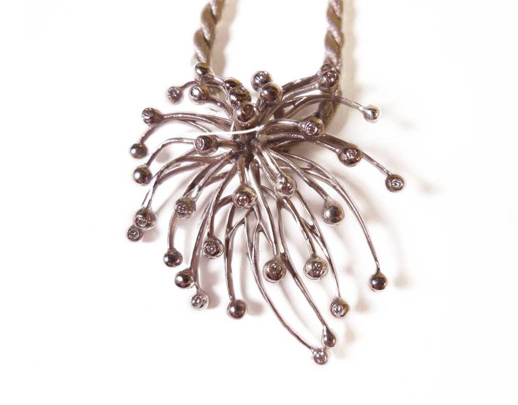 Superstar Necklace. Fireworks Pendant-Diamonds in 18K Gold: Life is a Celebration!