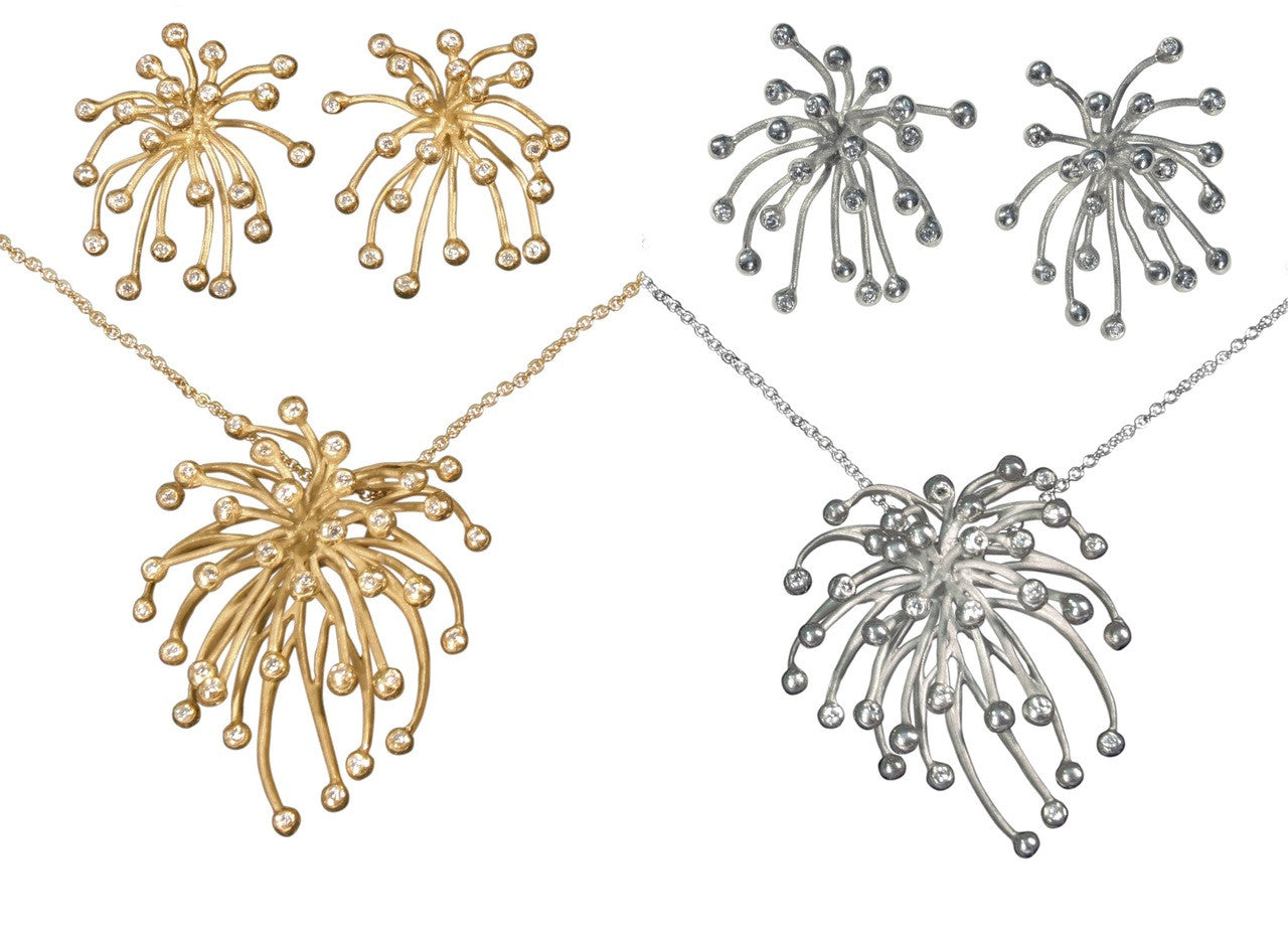Superstar Necklace. Fireworks-14K gold with diamonds: Celebrate Life!