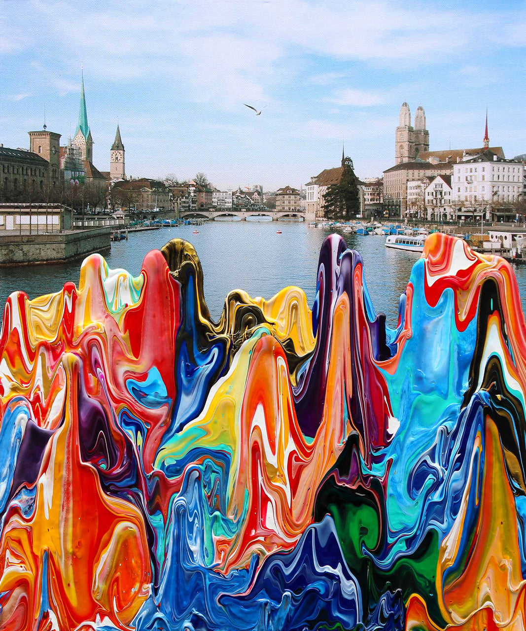 Antonio Wehrli Gravity Paint Drip Ring: Art into Jewelry-18K Gold