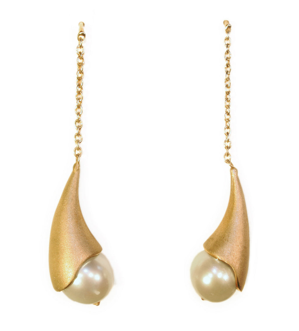 Pearl Drop Earrings-Cones