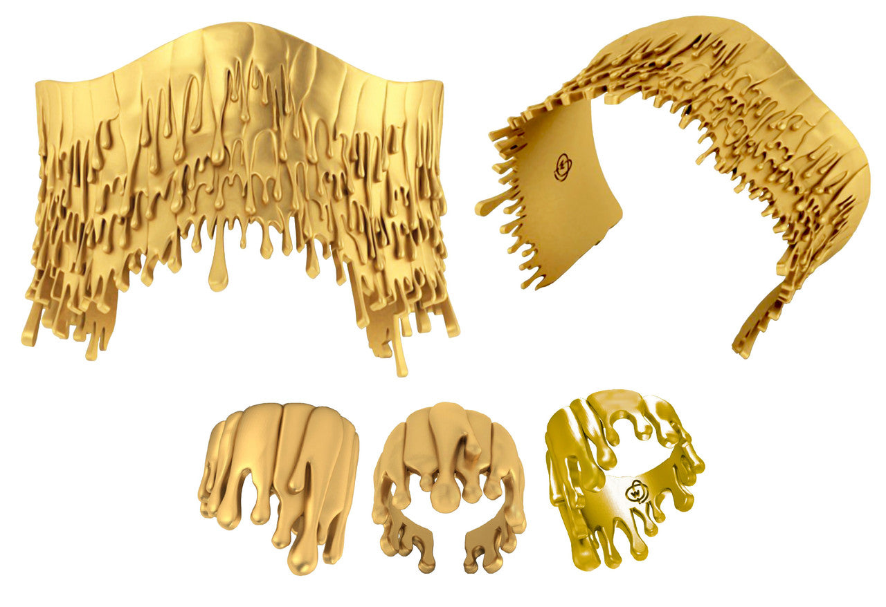 Antonio Wehrli Gravity Paint Drip Ring: Art into Jewelry-18K Gold