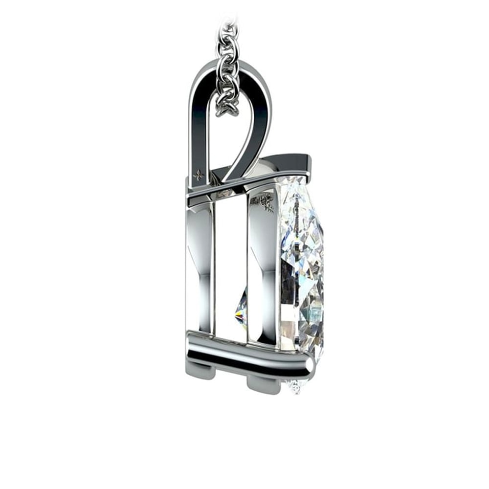 2.00 CTW AGI Certified Pear-Cut Lab-Grown Diamond (F/VS) Pendant in 14K White Gold-2