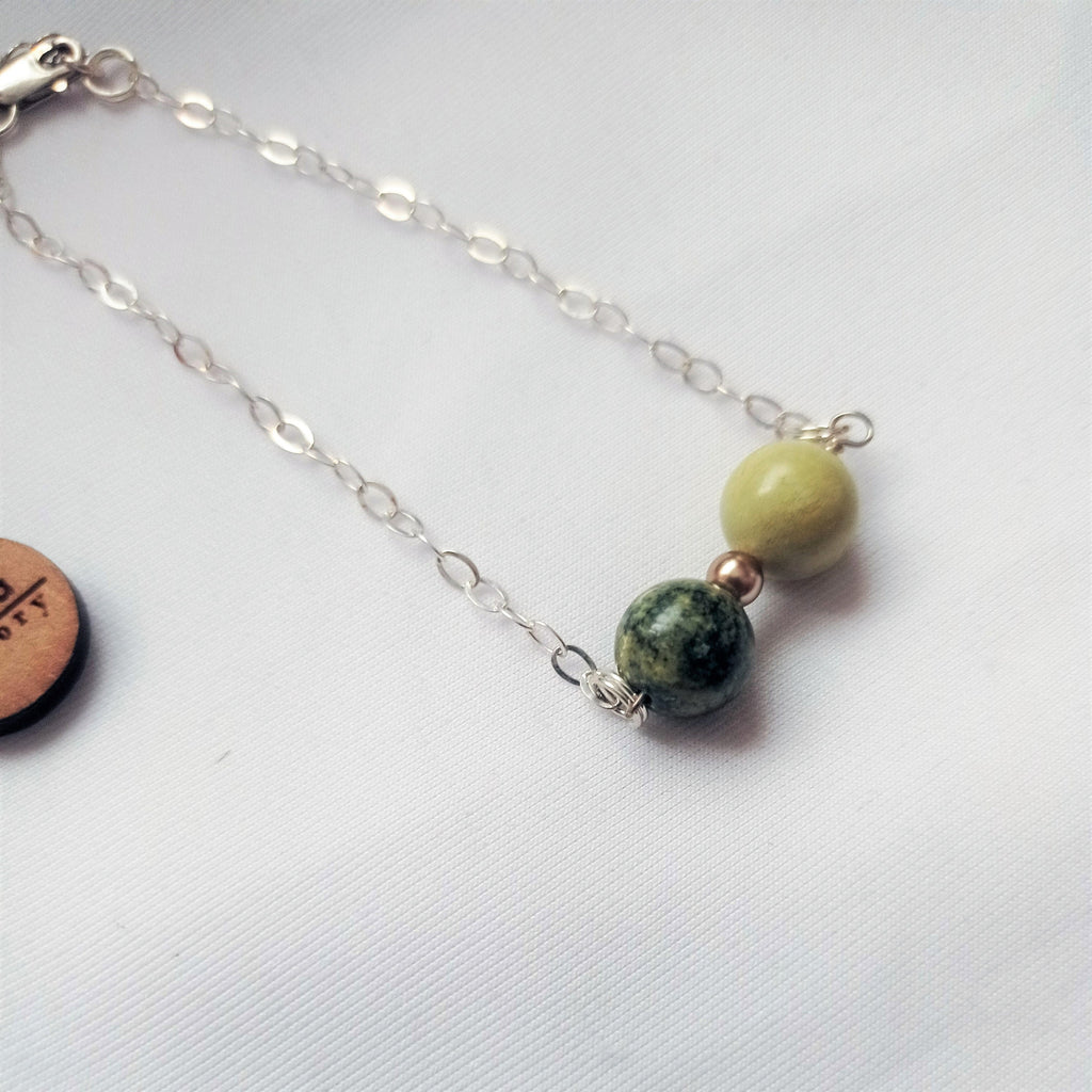 Yellow Turquoise with Swarovski Pearl Bracelet, Adjustable Sterling Silver Bracelet, Yellow Turquoise Bracelet | by nlanlaVictory