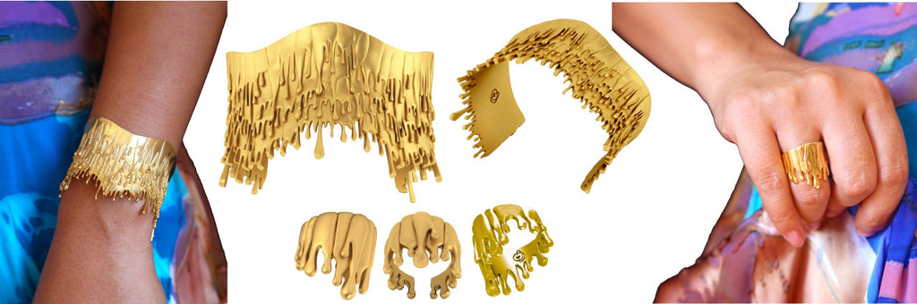 Antonio Wehrli Gravity Paint Drip Ring: Art into Jewelry-18K Gold