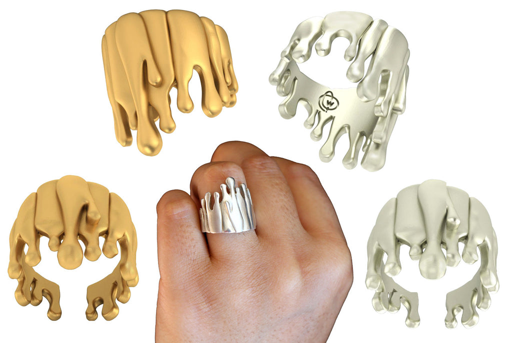 Antonio Wehrli Gravity Paint Drip Ring: Art into Jewelry-18K Gold