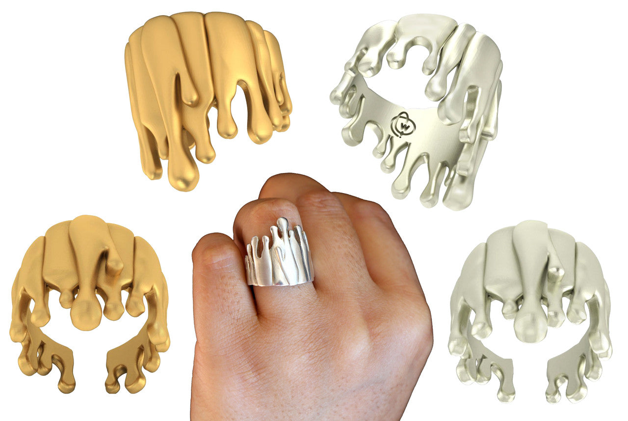 Antonio Wehrli Gravity Paint Drip Ring: Art into Jewelry-18K Gold