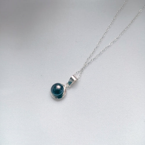 Black Freshwater Pearl Encased In Sterling Silver, .925 Sterling Silver Necklace, Bloom Collection | by nlanlaVictory