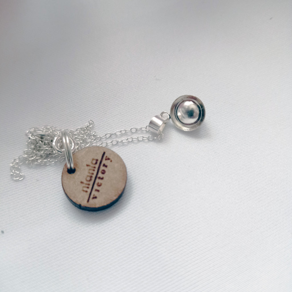 Black Freshwater Pearl Encased In Sterling Silver, .925 Sterling Silver Necklace, Bloom Collection | by nlanlaVictory