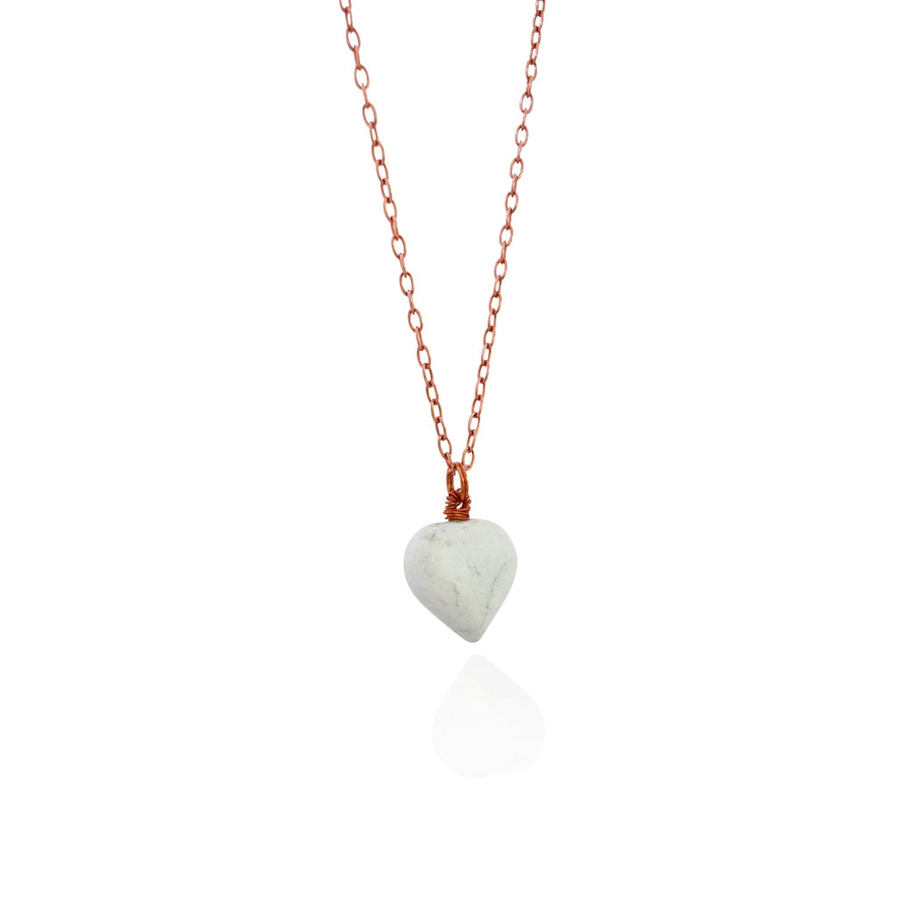 White Howlite Rose Gold necklace, White and Pink Gemstone Necklace, Bloom Collection | by nlanlaVictory