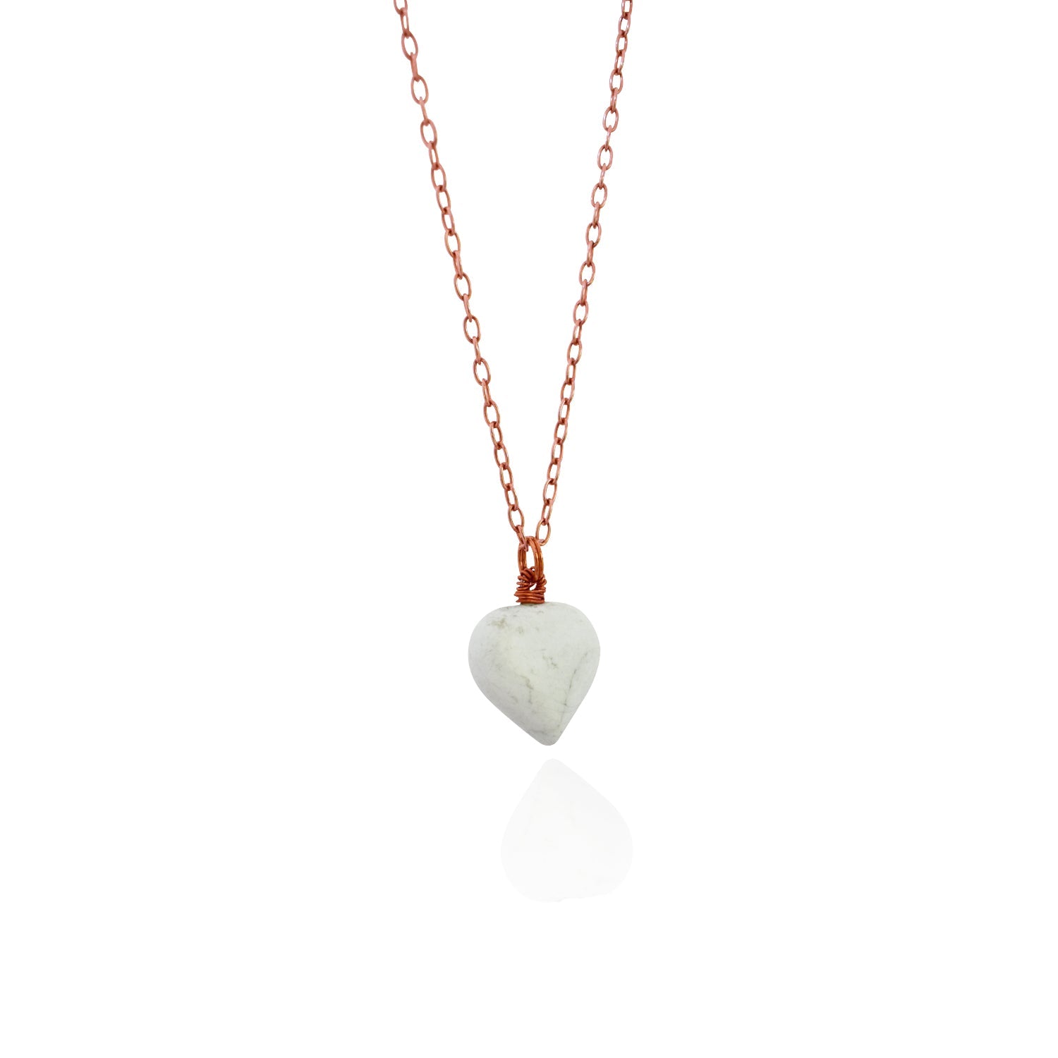 White Howlite Rose Gold necklace, White and Pink Gemstone Necklace, Bloom Collection | by nlanlaVictory