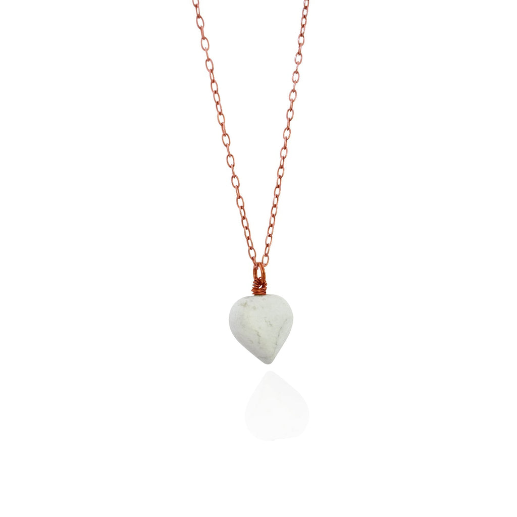 amá amá, White howlite Rose Gold necklace