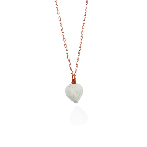 amá amá, White howlite Rose Gold necklace