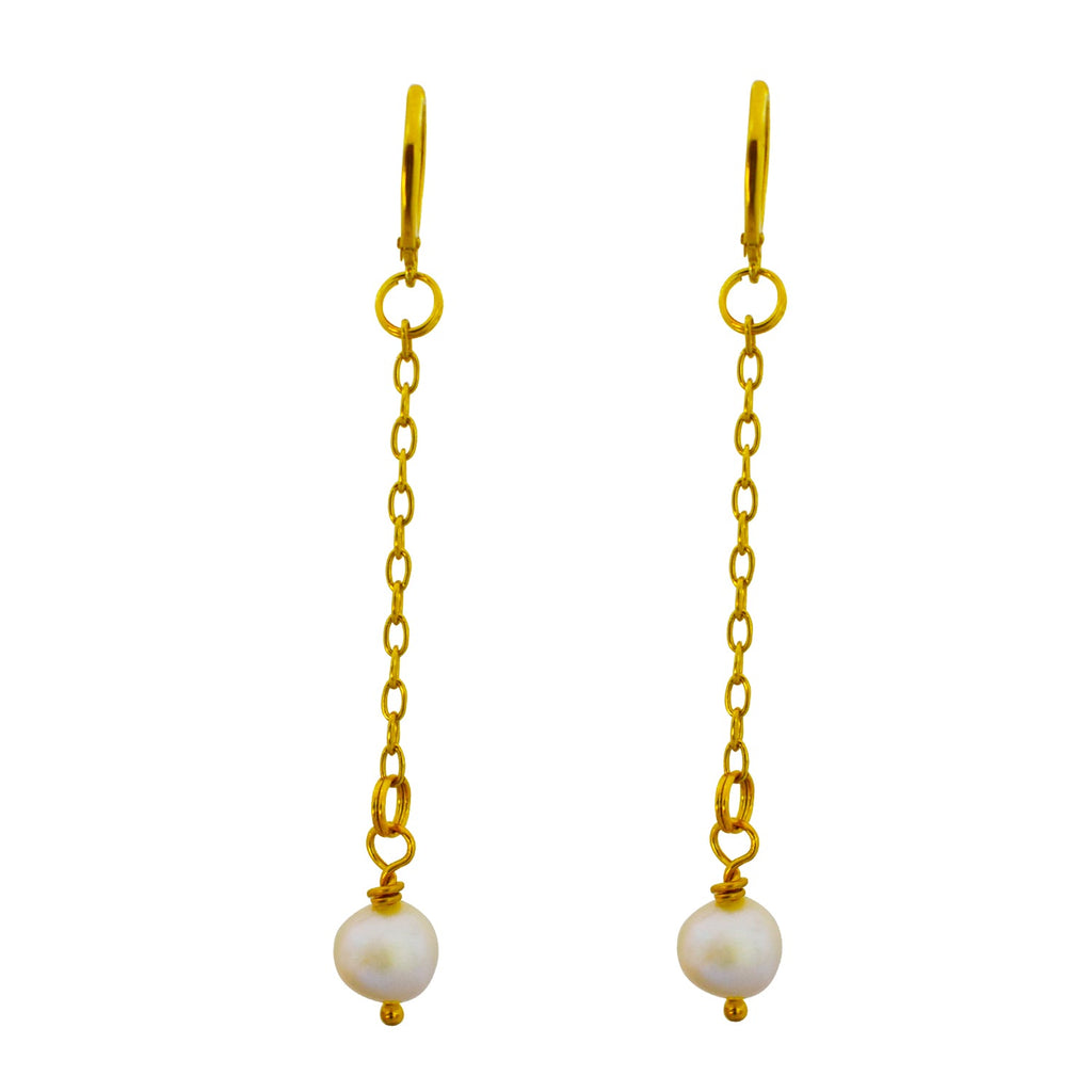 Freshwater Pearl Yellow Gold Vermeil, 9k or 18k Earrings, Bloom Collection | by nlanlaVictory