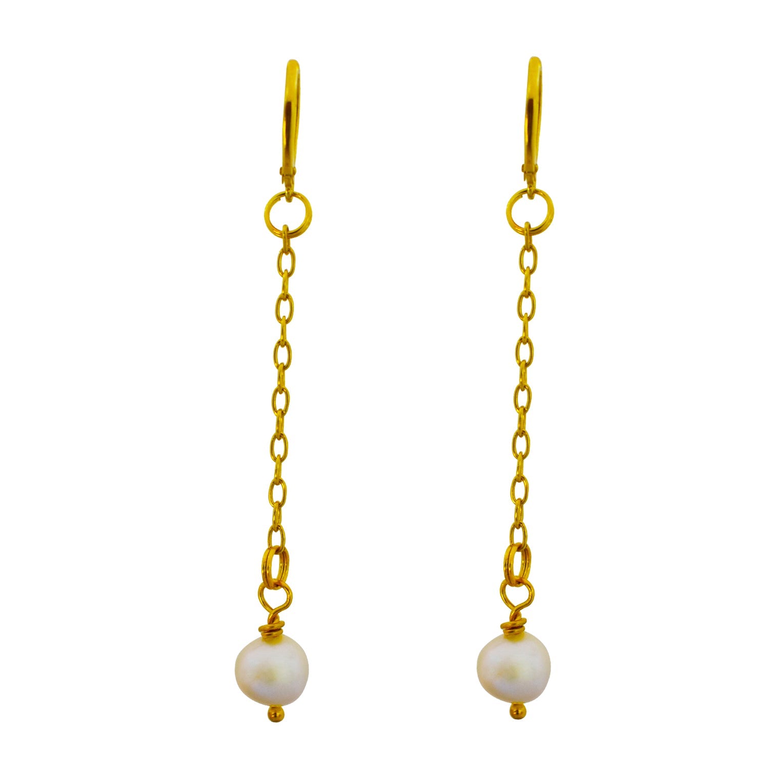 Freshwater Pearl Yellow Gold Vermeil, 9k or 18k Earrings, Bloom Collection | by nlanlaVictory