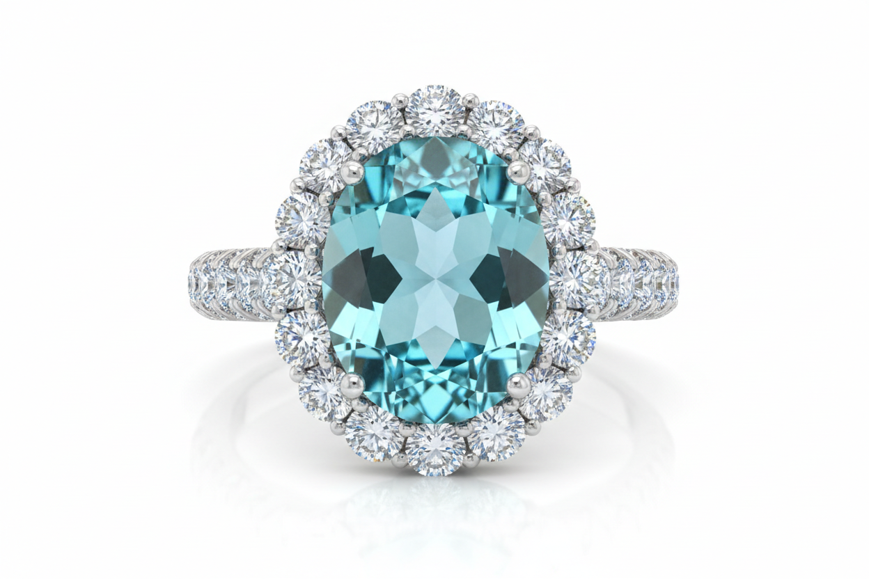 aquamarine diamond ring