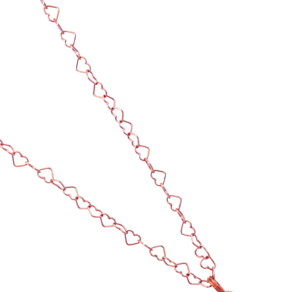 Rose Quartz Rose Gold Vermeil Necklace, Heart Shaped Necklace, Bloom Collection | by nlanlaVictory