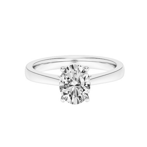3.00 CT Oval Cut Solitaire Cathedral Settings 14K Solid Gold Diamond Ring IGI Certified
