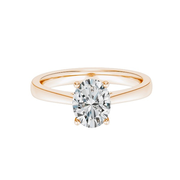 3.00 CT Oval Cut Solitaire Cathedral Settings 14K Solid Gold Diamond Ring IGI Certified