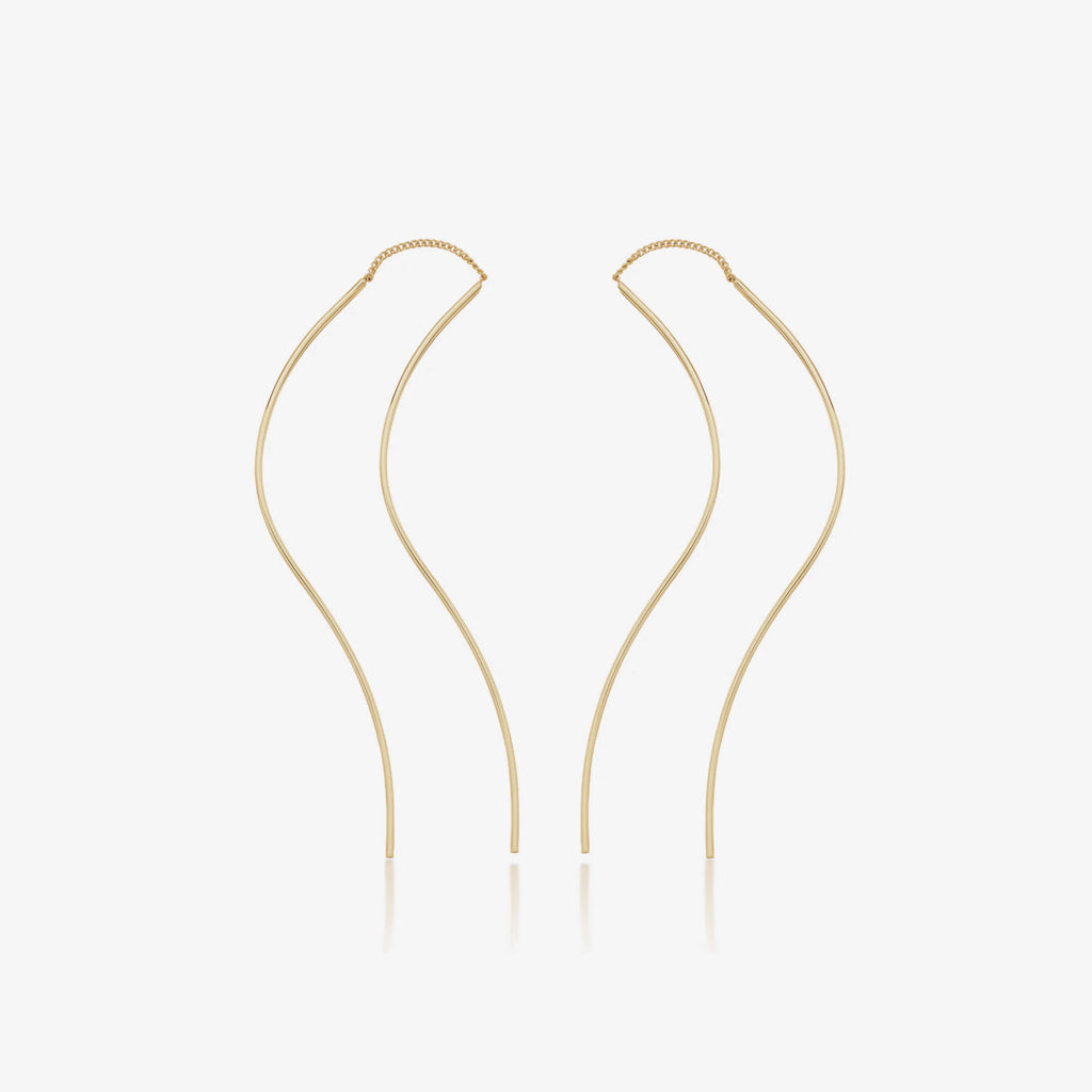 Flow drop long threader earrings