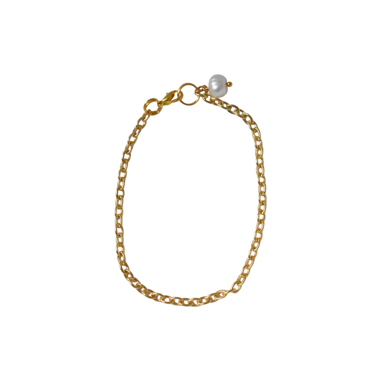 Pearl adjustable bracelet or anklet on gold plated chain | by Ifemi Jewels