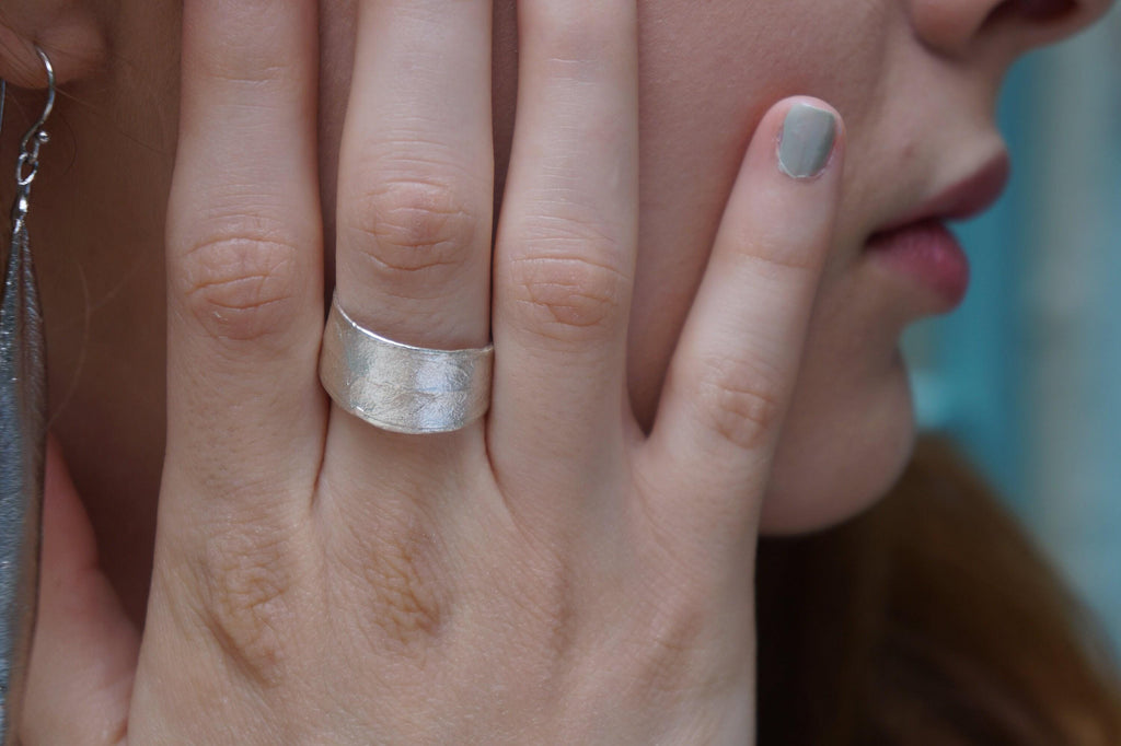 Nature-Inspired Olive Leaf Ring - Solid Gold Adjustable or Fixed