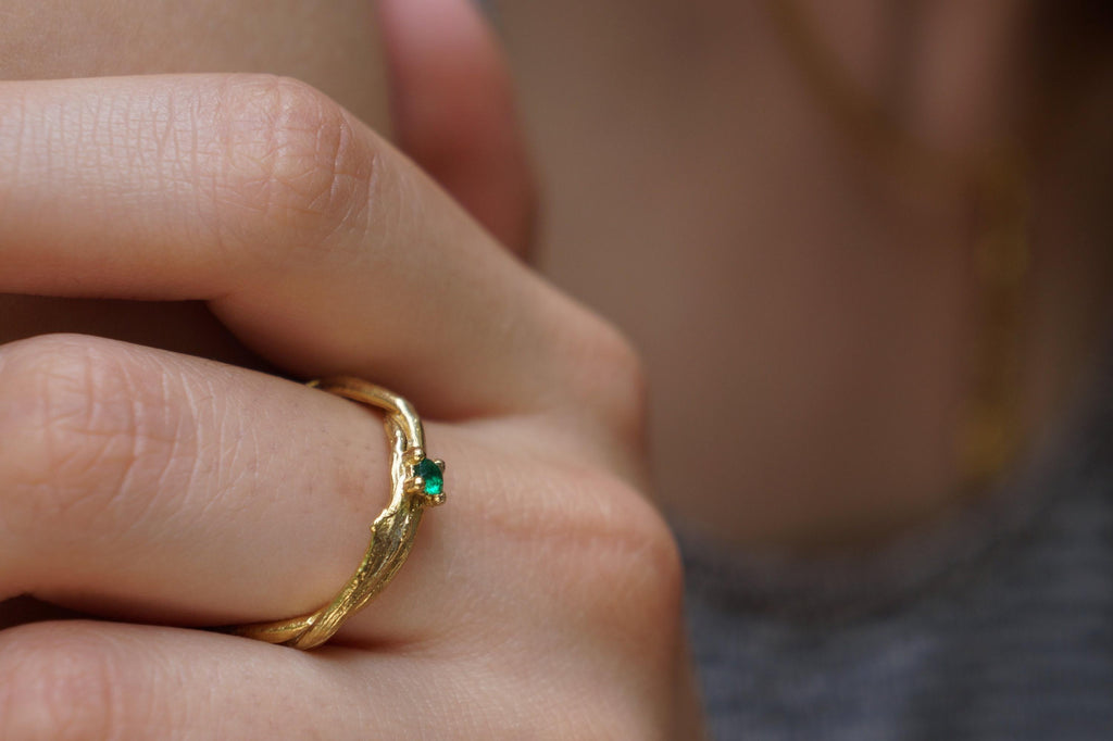 Nature-Inspired Gold Olive Branch Ring (Adjustable, Rose, White, Yellow)