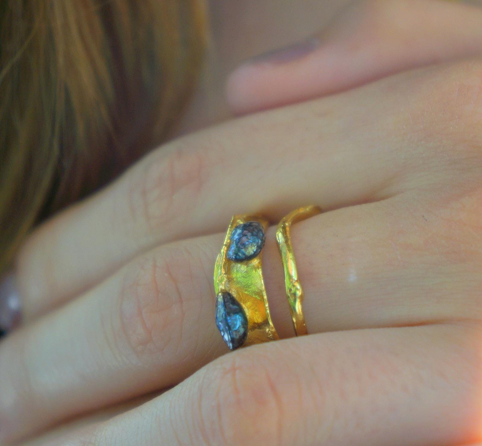 Olive Leaf Ring: Solid Gold - Yellow, White, or Rose 14k