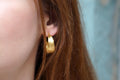 Olive Leaf Earrings: Solid Gold Hoops (9K, 14K, or 18K)