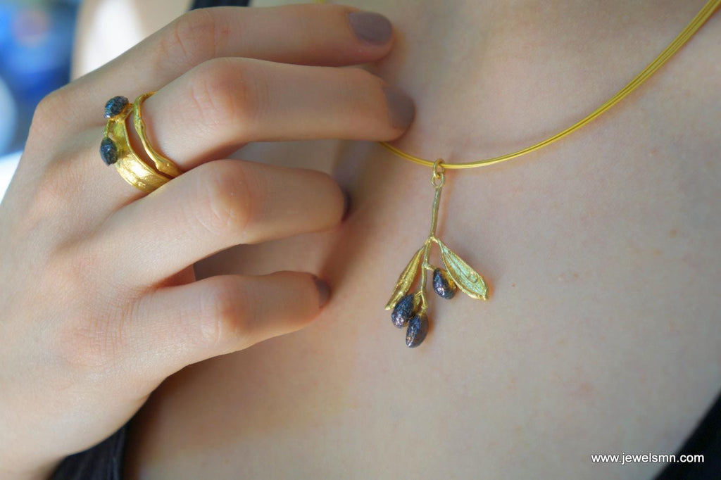 Olive Leaf Ring: Solid Gold - Yellow, White, or Rose 14k